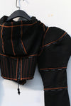 Windowsen corset pad shoulder sweater PS23T003 black
